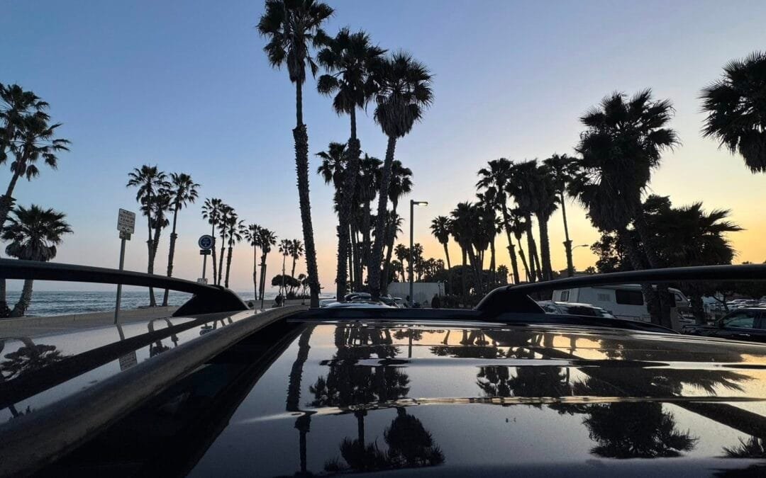 RAV4 reflection at Surfer's Point Ventura