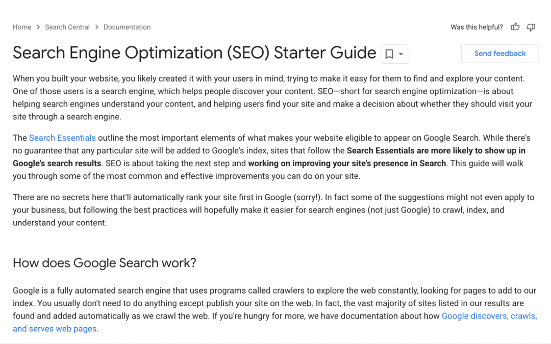 Search Engine Optimization (SEO) Starter Guide